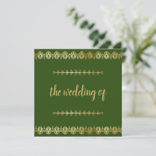 Posh Gold Border Faire-part de mariage