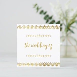 Posh Gold Border Wedding Invitation