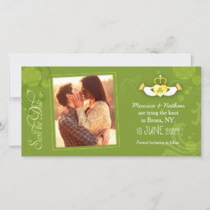 Posh Green Irish Wedding Save the Date