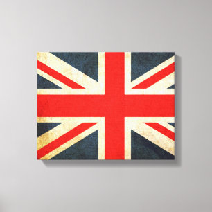 Posh Grunge Union Jack Wrapped Canvas Print