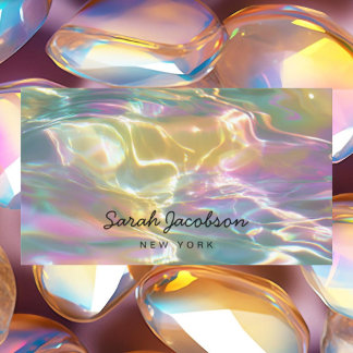 Posh Luxury Opal Iridescent Style Business Card