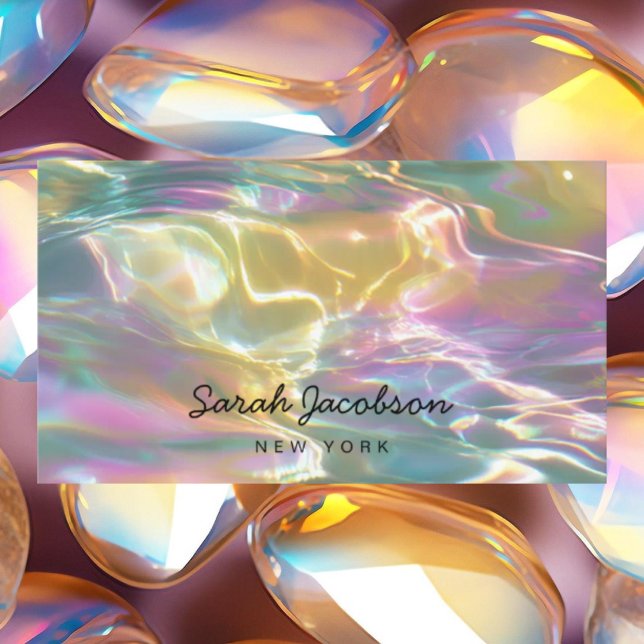 Posh Luxury Opal Iridescent Style Business Card (Creator Uploaded)