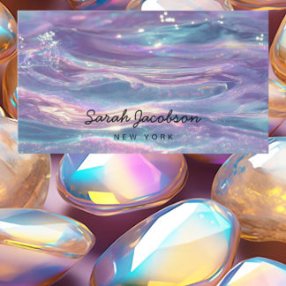 Posh Luxury Opal Iridescent Style Business Card