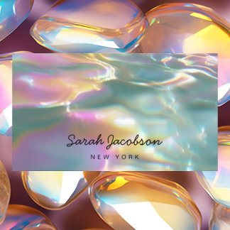 Posh Luxury Opal Iridescent Style Business Card