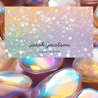 Posh Luxury Opal Iridescent Style Business Card