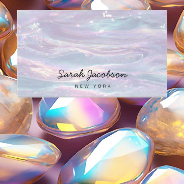 Posh Luxury Opal Iridescent Style Business Card (Creator Uploaded)