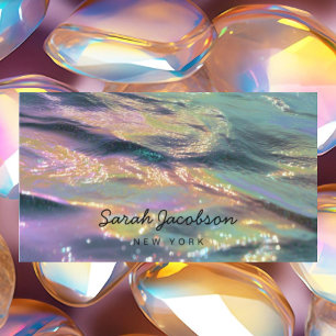 Posh Luxury Opal Iridescent Style Business Card