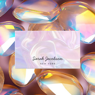 Posh Luxury Opal Iridescent Style Business Card