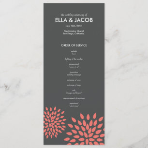 Posh Petals Coral Ceremony Program