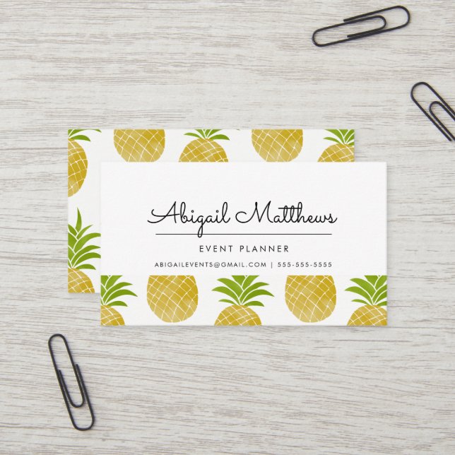 Posh Pineapple Business Card (Front/Back In Situ)