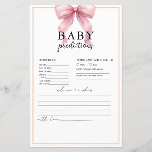 Posh Pink Coquette Bow Baby Predictions Advice
