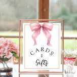 Posh Pink Coquette Bow Cards and Gifts Sign<br><div class="desc">The Posh Pink Coquette Bow Baby Shower is the perfect choice for those looking to add a touch of elegance and charm to their celebration. This beautifully designed set includes everything you need to create a sophisticated and stylish baby shower, from invitations to decorations. The soft pink colour scheme and...</div>