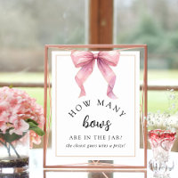 Posh Pink How Many Bows Baby Shower Game