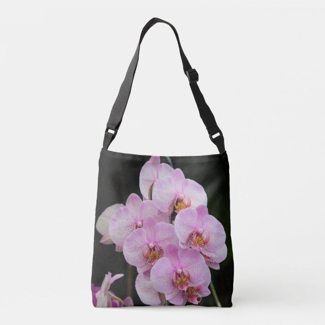 Posh Pink Orchids Crossbody Bag (Back)