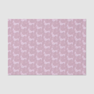 Posh Pink Purple Poodle Dogs Pattern Tissue Paper