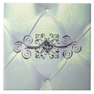 Posh pintuck satin and diamond ceramic tile
