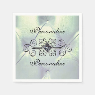 Posh pintuck satin and diamond napkin