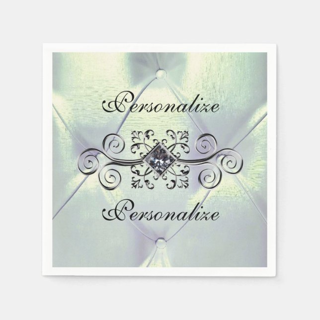 Posh pintuck satin and diamond napkin (Front)