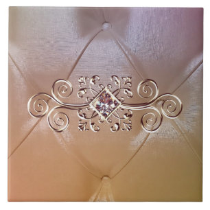 Posh pintuck satin et carreaux de céramique diaman