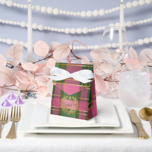 Posh Plaid Pink and Green  Favor Box