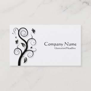 Posh Plant (Shadowed) - Black on White Business Card