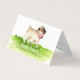Posh pooch cute pug dog walking services business business card
