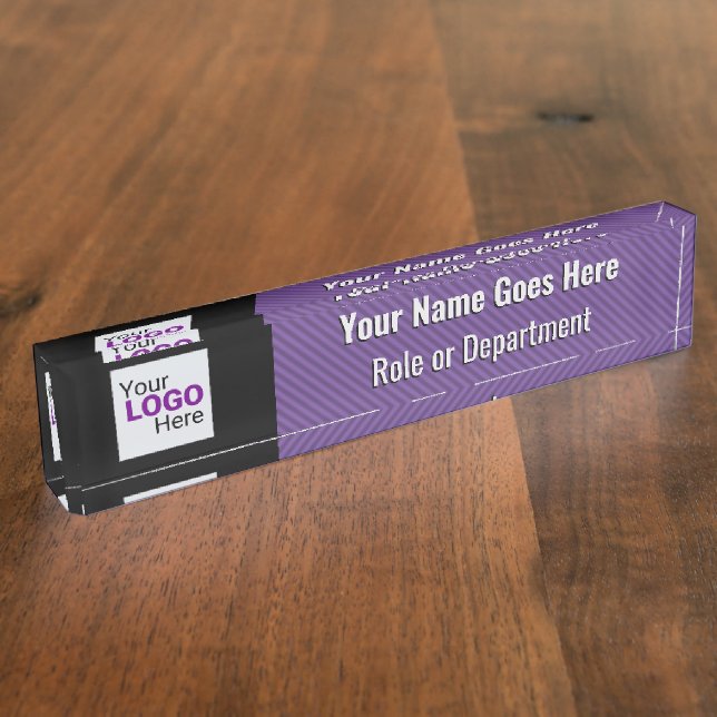 Posh Purple and Black with your own Company Logo D Nameplate (Side)