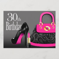 Posh Purse High Heels and Lipstick 30th Birthday
