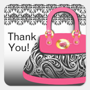 Posh Purse Thank You Square Sticker