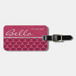Posh Red Violet & Silver Bling Luggage Tag