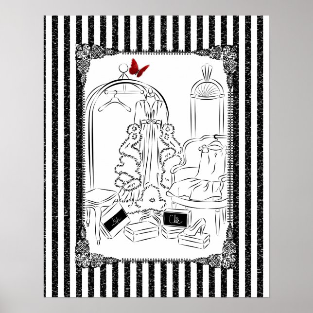 Posh Wardrobe Striped Room Poster (Front)