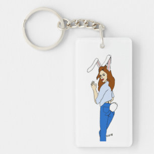 posing bunnygirl keychain