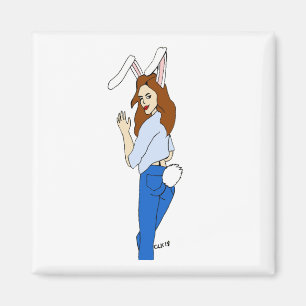 posing bunnygirl magnet