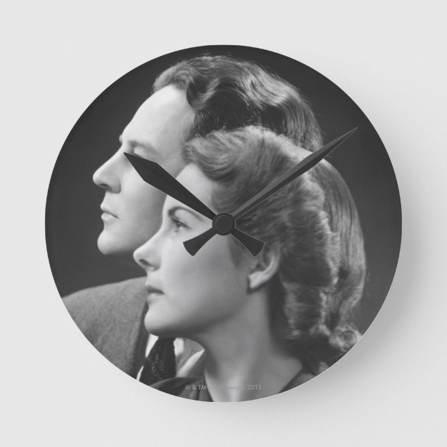Posing Couple Round Clock (Front)