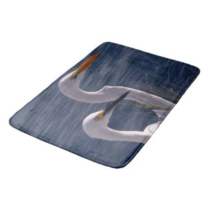 Posing Egrets Bath Mat