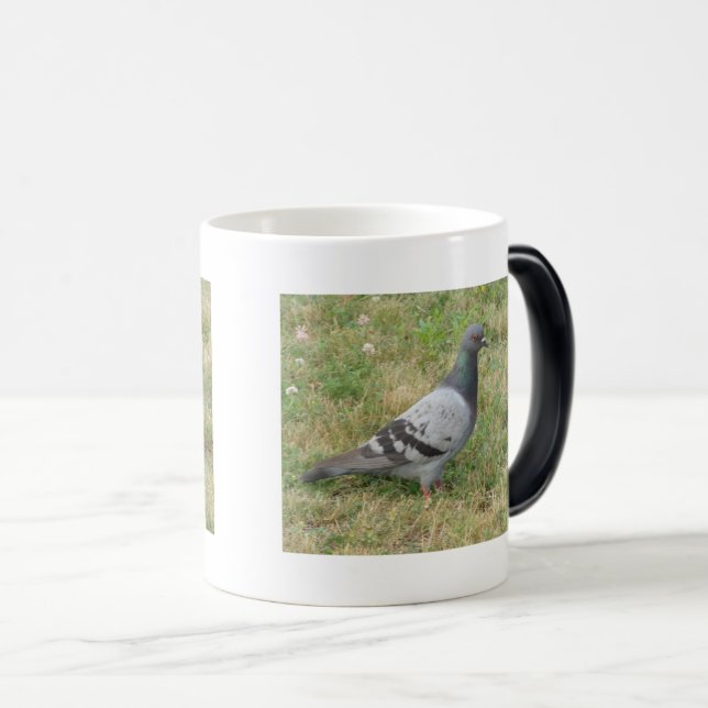 Posing Pigeon Morphing Mug (Front Right)