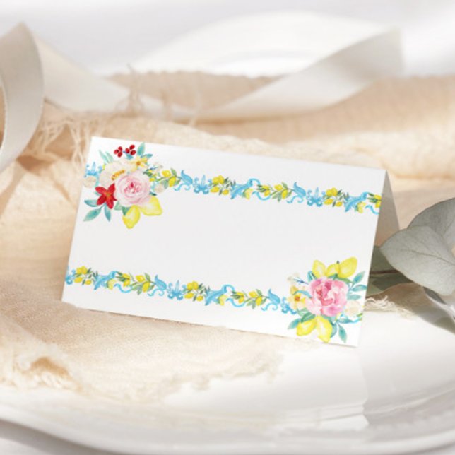 Positano Amalfi Mediterranean Wedding place card (Creator Uploaded)