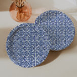 Positano Blue And White Tiles Baby Shower Brunch Paper Plate<br><div class="desc">Background pattern based on a vintage blue and white tile (azulejo).</div>