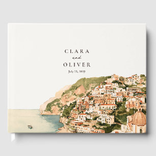 Positano Cliffside Domes Seaside Italy Wedding Guest Book