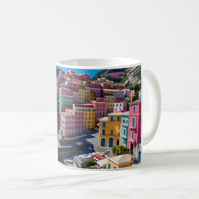 Positano Escape Mug | Ceramic Amalfi Coast Landsca (Front Right)