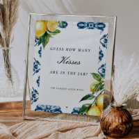 Positano Guess How Many Kisses Bridal Shower Sign