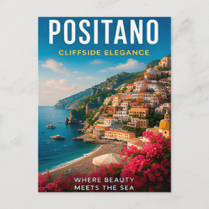 🌸 Positano Italy Cliffside Coastal Decor 🌊 Postcard