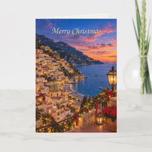 Positano Italy Merry Christmas Holiday Card