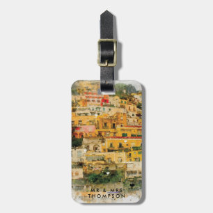 Positano Italy summer holiday luggage tag label