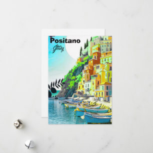 Positano Italy Travel Postcard, Positano Travel Po Holiday Card