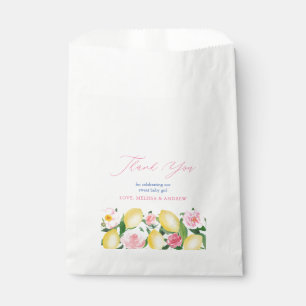 Positano Lemons Pink Floral Wedding Favour Bag