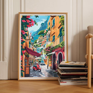 Positano Print Amalfi Print Positano Illustration 