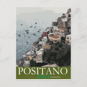 Positano tourist Poster Announcement Postcard