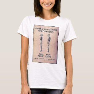 Position Of Skeleton In Good And In Poor Posture T-Shirt
