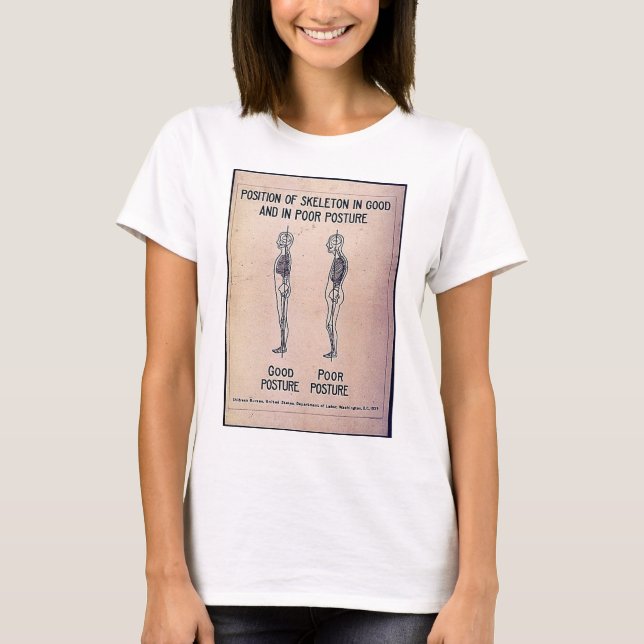 Position Of Skeleton In Good And In Poor Posture T-Shirt (Front)